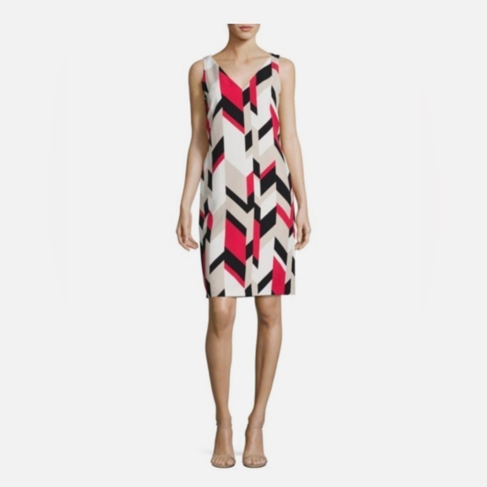Hugo Boss Size M  Women's "Dephani1" Multi-Color Sleeveless Sheath Dress NEW!